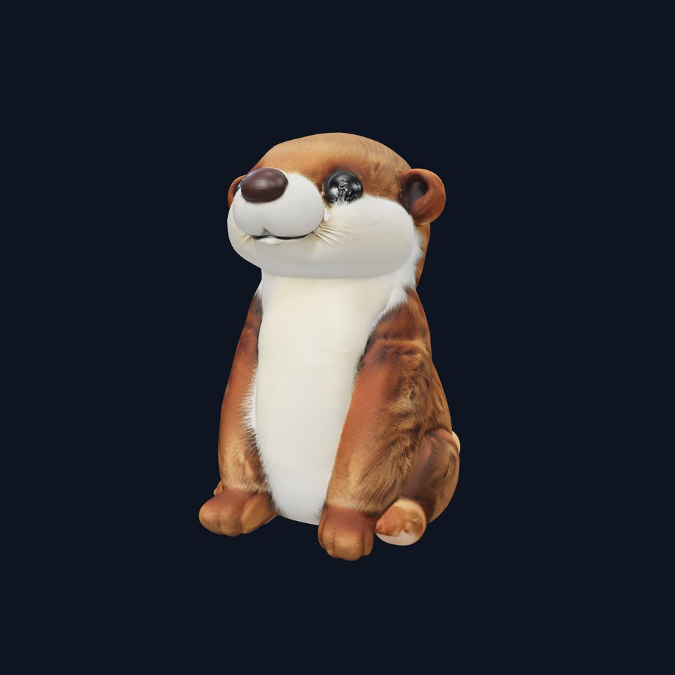 Cute Otter Plush Toy Model Pack